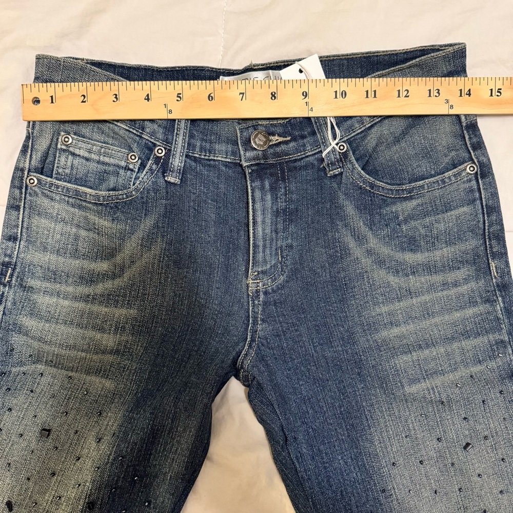 Vintage Paris Chic Women’s Flare Jeans Size 4 Originally 195.00 Embellished - Picture 12 of 13